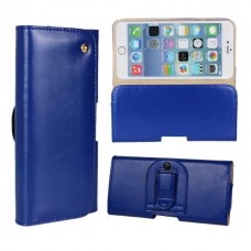 Samsung Galaxy S6 - Genuine Leather Pouch Carrying Case Wallet Holster with Belt Clip Phone Protective Cover Case - Blue